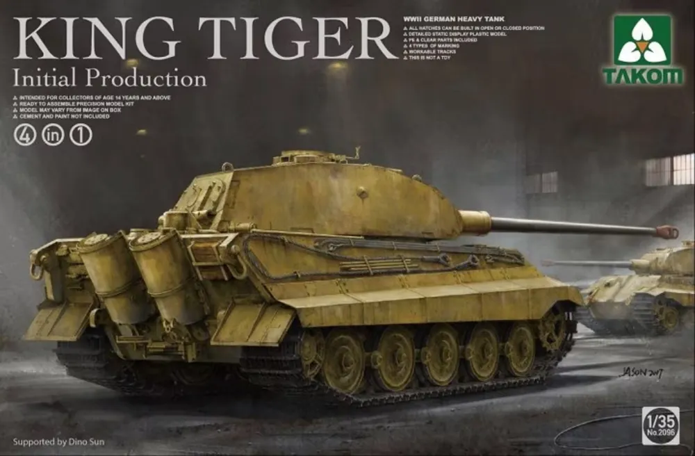 1 35 Takom 2096 WWII German Heavy Tank King Tiger - Initial production Plastic Modelbouwpakket Uitverkoop