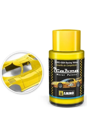 AMMO MIG 0304 Cobra Motor Paints - Racing Yellow - Matt - Acryl - 30ml Verf potje Koop Vandaag