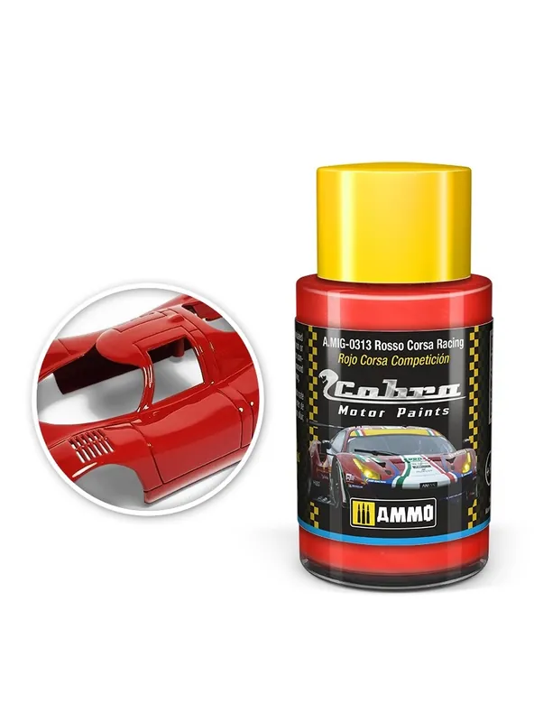 AMMO MIG 0313 Cobra Motor Paints - Rosso Corsa Racing - Matt - Acryl - 30ml Verf potje Gereduceerde Prijs