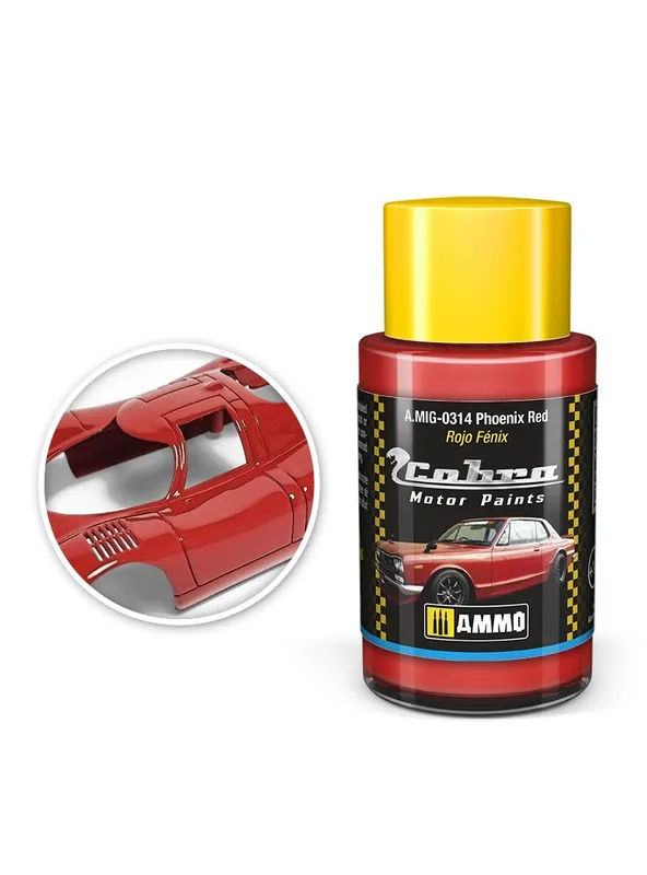 AMMO MIG 0314 Cobra Motor Paints - Phoenix Red - Matt - Acryl - 30ml Verf potje Aanbieding