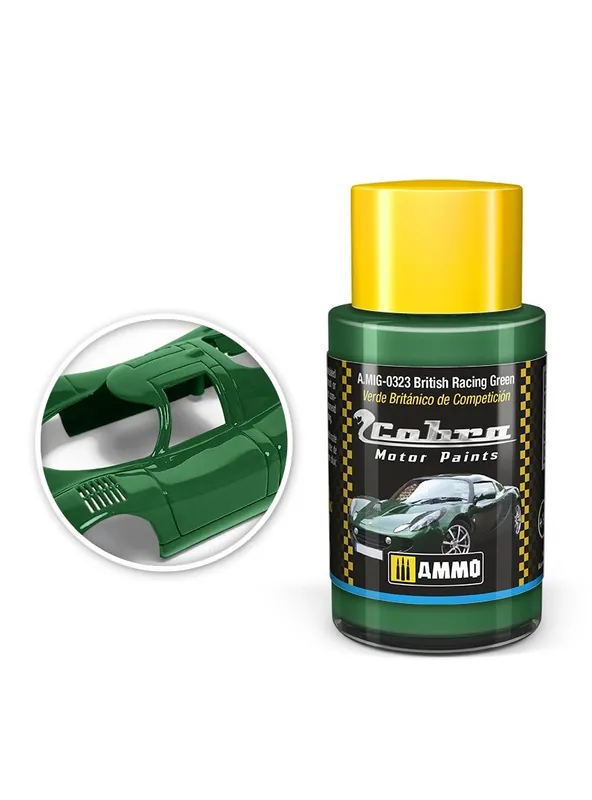 Snelle Levering AMMO MIG 0323 Cobra Motor Paints - British Racing Green - Matt - Acryl - 30ml Verf potje