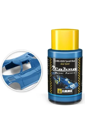 Snelle Levering AMMO MIG 0329 Cobra Motor Paints - Tyrrell Blue - Matt - Acryl - 30ml Verf potje