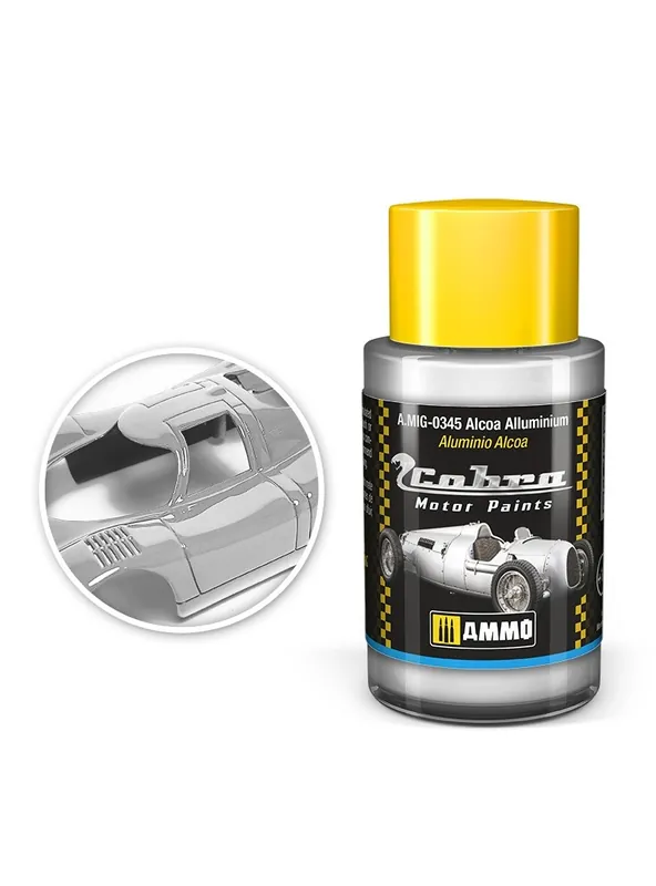 AMMO MIG 0345 Cobra Motor Paints - Alacoa Alluminium - Matt - Acryl - 30ml Verf potje Meest Verkocht
