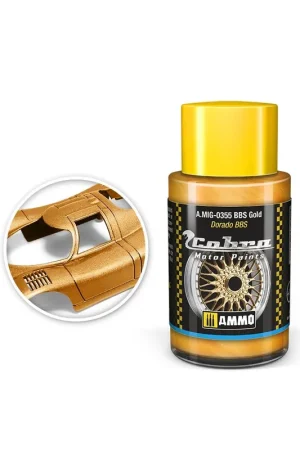 AMMO MIG 0355 Cobra Motor Paints - BBS Gold - Matt - Acryl - 30ml Verf potje Premium