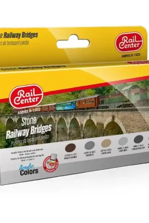 Tijdelijk Beschikbaar AMMO MIG R1022 Rail Center - Stone Railway Bridges - Acryl Set Verf set