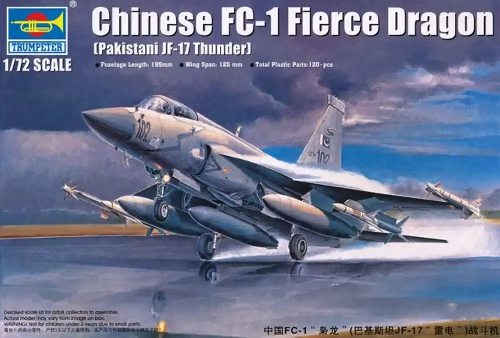 Tijdelijk Beschikbaar 1 72 Trumpeter 01657 Chinese FC-1 Fierce Dragon - Pakistani JF-17 Thunder Plastic Modelbouwpakket
