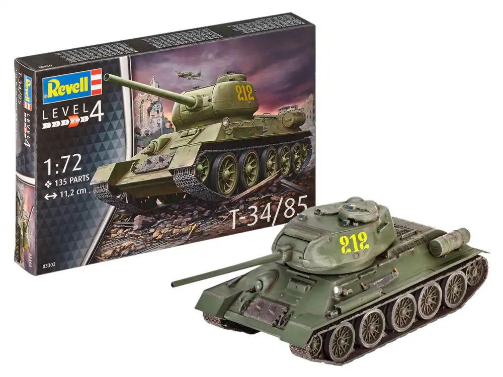 1 72 Revell 03302 T-34/85 Tank Plastic Modelbouwpakket Voordeelprijs