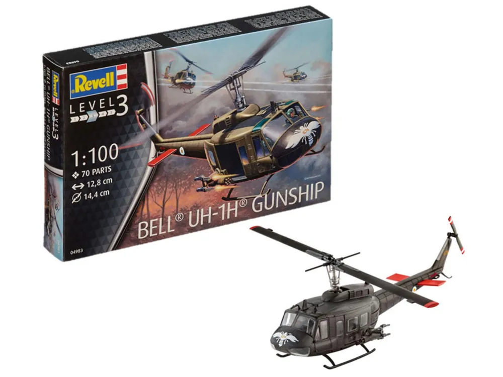 1 100 Revell 04983 Bell UH-1H Gunship Plastic Modelbouwpakket Premium