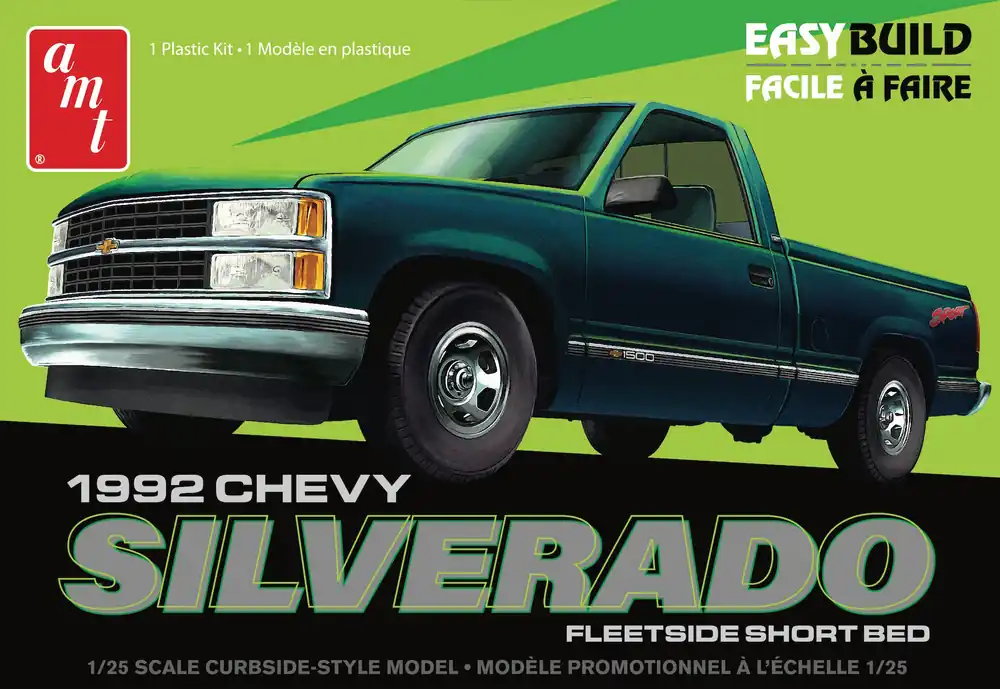 1 25 AMT 1408 1992 Chevrolet Silverado Shortbed Fleetside Pickup - Easy Build Plastic Modelbouwpakket Rechtstreeks Van De Fabrikant