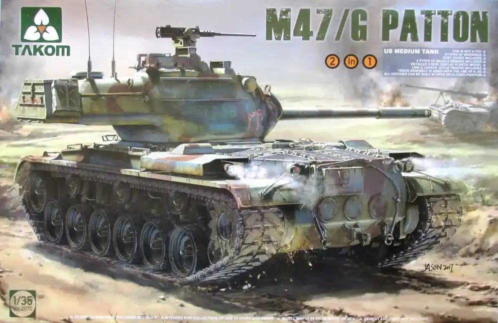 Gratis Retour 1 35 Takom 2070 US Medium Tank M47/G Patton - 2in1 Plastic Modelbouwpakket