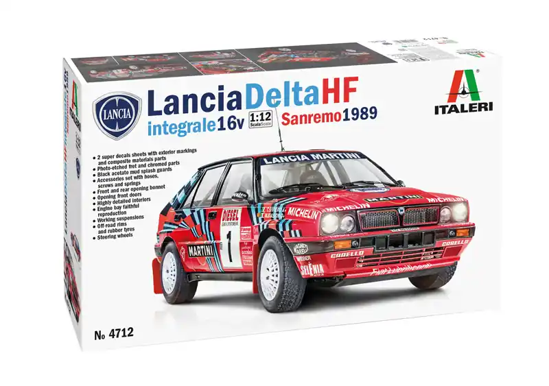 1 12 Italeri 4712 Lancia Delta HF Integrale Sanremo 1989 Car Plastic Modelbouwpakket Korting