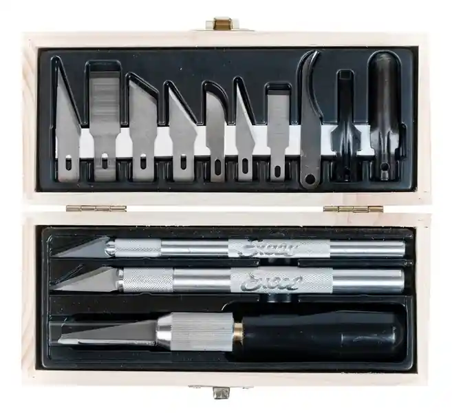 Betrouwbaar Excel 44290 Professionele Set - K1, K2 en K7 Messen - 11 Mesjes - 2 Gutsen Gereedschap