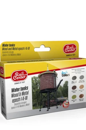 Superprijs AMMO MIG R1027 Rail Center -Water Tanks Wood and Metal I-II-III - Acryl Set Verf set