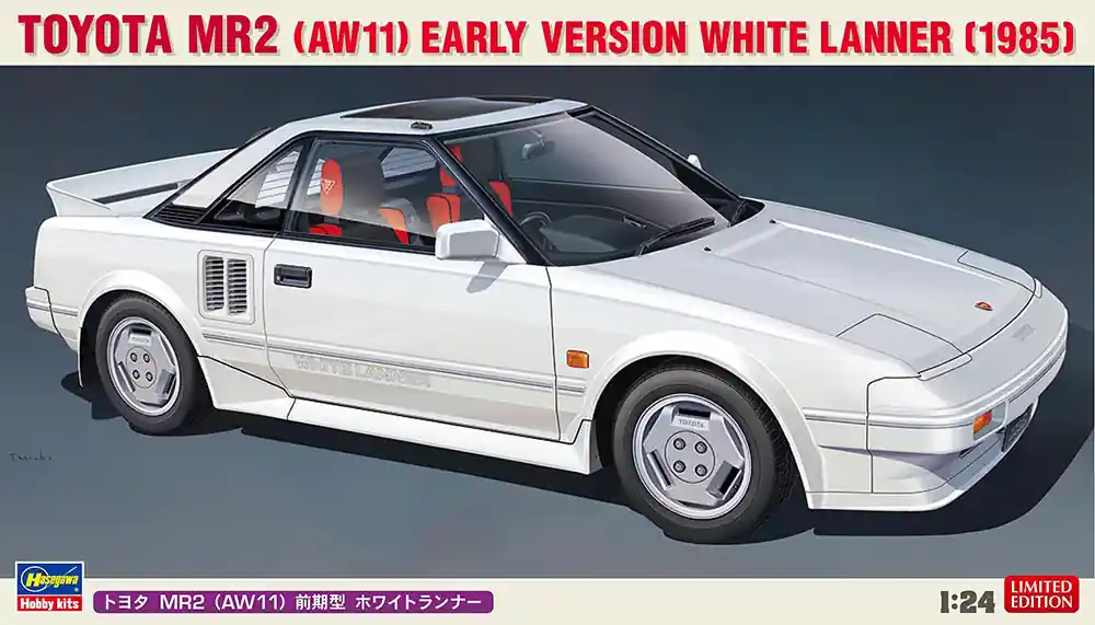 1 24 Hasegawa 20656 Toyota MR2 (AW11) Early Version White Lanner 1985 Plastic Modelbouwpakket Aanbieding