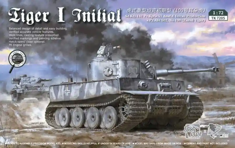 1 72 Border Model TK7205 Tiger I initial Tank Plastic Modelbouwpakket Uitverkoop
