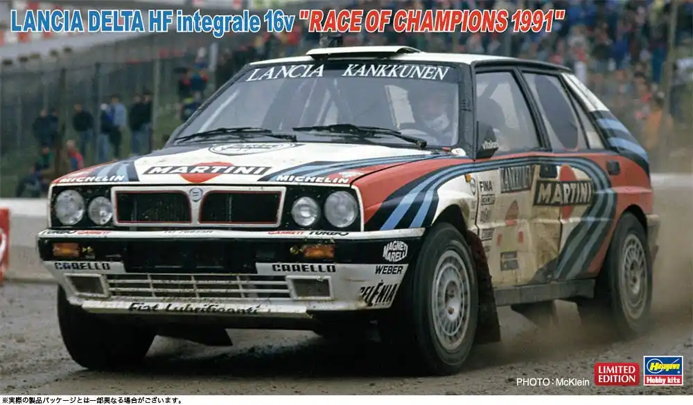 1 24 Hasegawa 20785 Lancia Delta HF Integrale 16v - Race of Champions 1991 - Raceauto Plastic Modelbouwpakket Premium