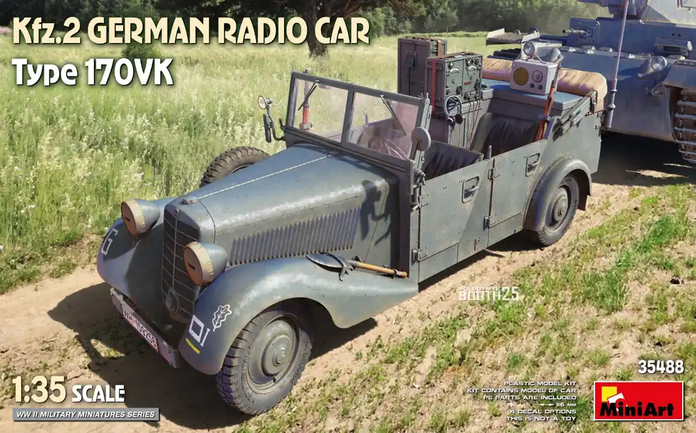 1 35 MiniArt 35488 Kfz.2 Radiovoertuig Type 170VK WWII - Duitse Militaire Voertuig Plastic Modelbouwpakket Goedkoop