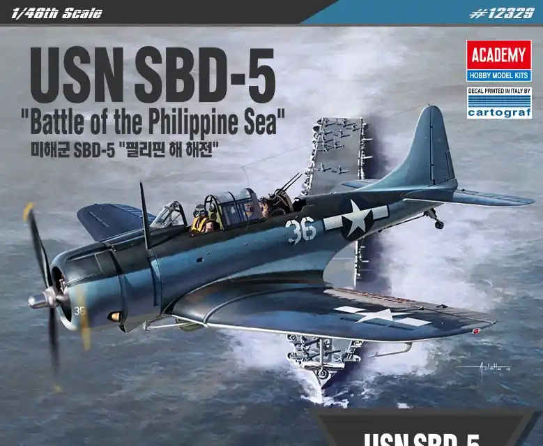 1 48 Academy 12329 Douglas SBD-5 Dauntless WWII - Battle of the Philippine Sea - Amerikaans Propellervliegtuig Plastic Modelbouwpakket Gecertificeerd