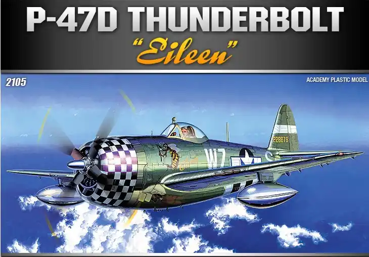 1 72 Academy 12474 Republic P-47D Thunderbolt Eileen WWII - Amerikaans Propellervliegtuig Plastic Modelbouwpakket Hoge Kwaliteit