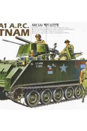 1 35 Academy 13266 M113A1 - Vietnam War - Inclusief 5 Figuren - Amerikaans Pantservoertuig Plastic Modelbouwpakket Aanbieding