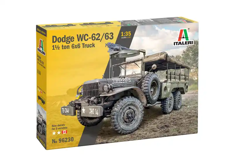 1 35 Italeri 96230 Dodge WC62 1,5 Ton 6x6 Truck WWII - Amerikaans Militair Voertuig Plastic Modelbouwpakket Finale Uitverkoop
