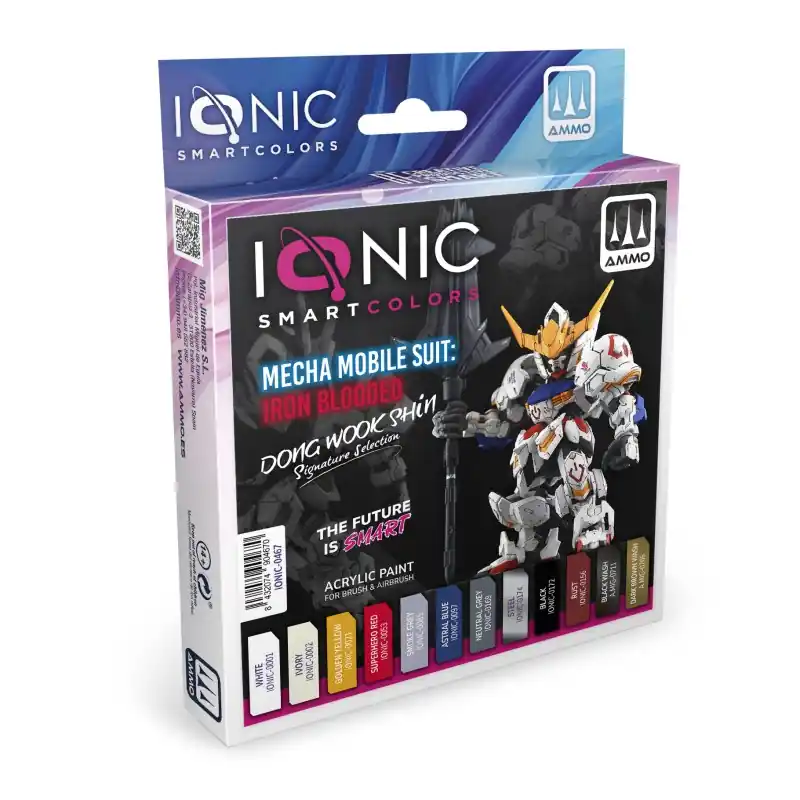 Voordeelprijs AMMO MIG IO0467 Ionic Smart Colors - Mecha Mobile Suit Iron Blooded by Dong Woo Kleurenset - Acryl Set 10x20ml Verf set