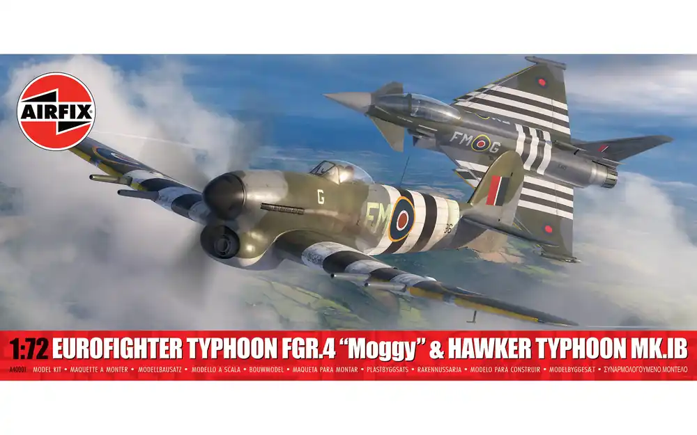 Seizoensaanbieding 1 72 Airfix 40001 Eurofighter Typhoon FGR.4 Moggy & Hawker Typhoon Mk.IB - Britse Gevechtsvliegtuigen Plastic Modelbouwpakket