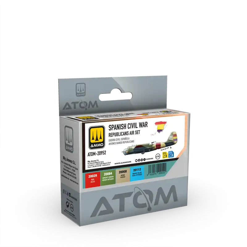 Premium AMMO MIG 20952 ATOM - Spanish Civil War - Republicans Air - Acryl Set 4x20 ml Verf set