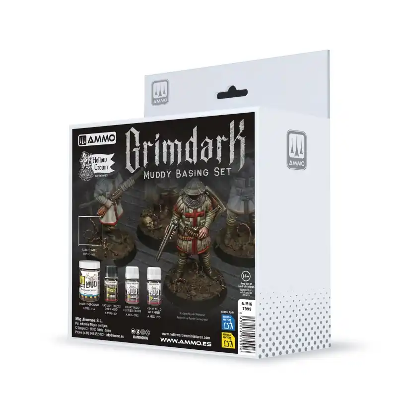 Beperkt Aanbod AMMO MIG 7999 Grimdark Muddy Basing Set - Set om Modderige Ondergronden te Maken Effecten set