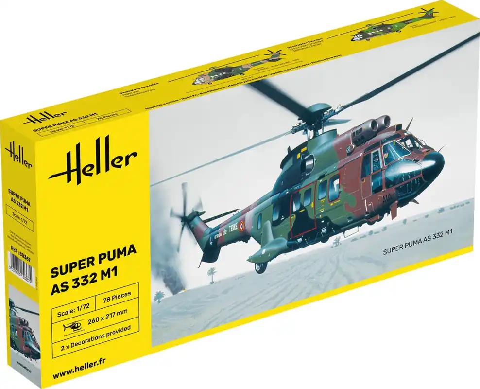 1 72 Heller 80367 Super Puma AS 332 M1 - Franse Transporthelikopter Plastic Modelbouwpakket Populair