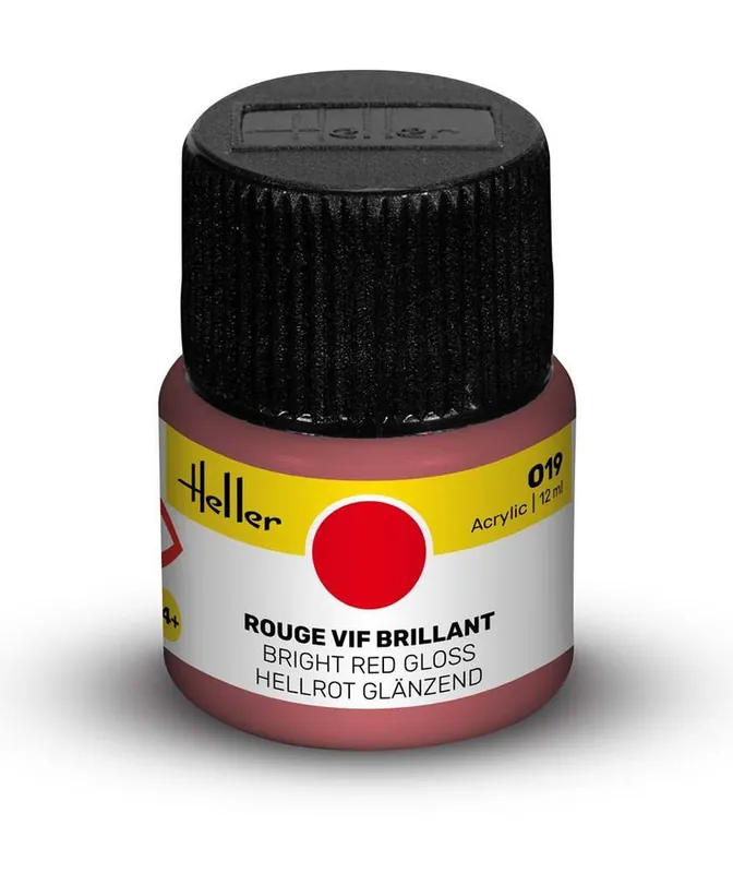 Heller 19 Helder Rood - Glans - Acryl - 12 ml Verf potje Tijdelijk Beschikbaar