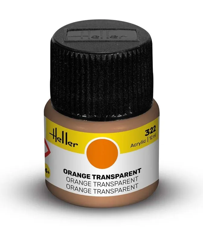 Gratis Retour Heller 322 Oranje - Transparant - Acryl - 12 ml Verf potje
