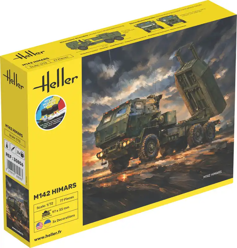 Weekendaanbieding 1 72 Heller 35806 M142 HIMARS - Amerikaans Raketartillerievoertuig - Starter Kit Plastic Modelbouwpakket