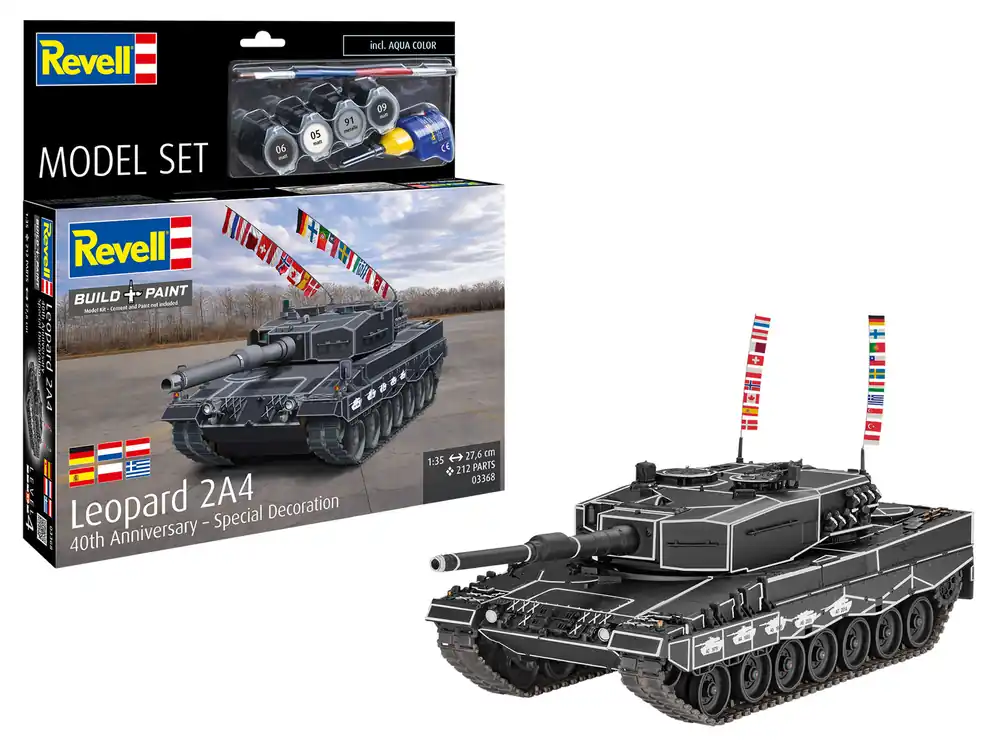 1 35 Revell 63368 Leopard 2A4 - 40th Anniversary - Special Decoration - Duitse Tank - Model Set Plastic Modelbouwpakket Korting