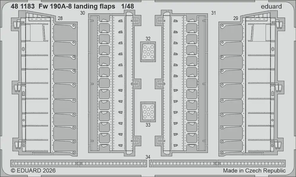 Alleen Vandaag 1 48 Eduard 481183 Accessoires Set - Landingskleppen voor Focke Wulf Fw-190 A-8 - HobbyBoss Accessoires set