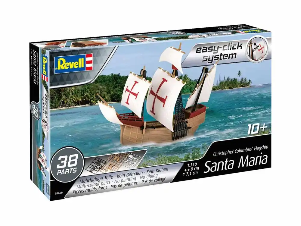 Seizoensaanbieding Revell 1/350 Christopher Columbus Flagship Santa Maria - Easy-Click Geschenkset
