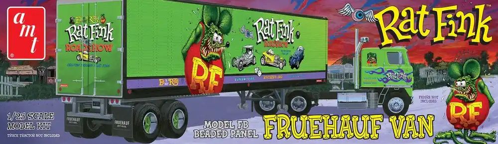 Lage Prijs AMT 1/25 Fruehauf Beaded Van Trailer Hauler - Rat Fink