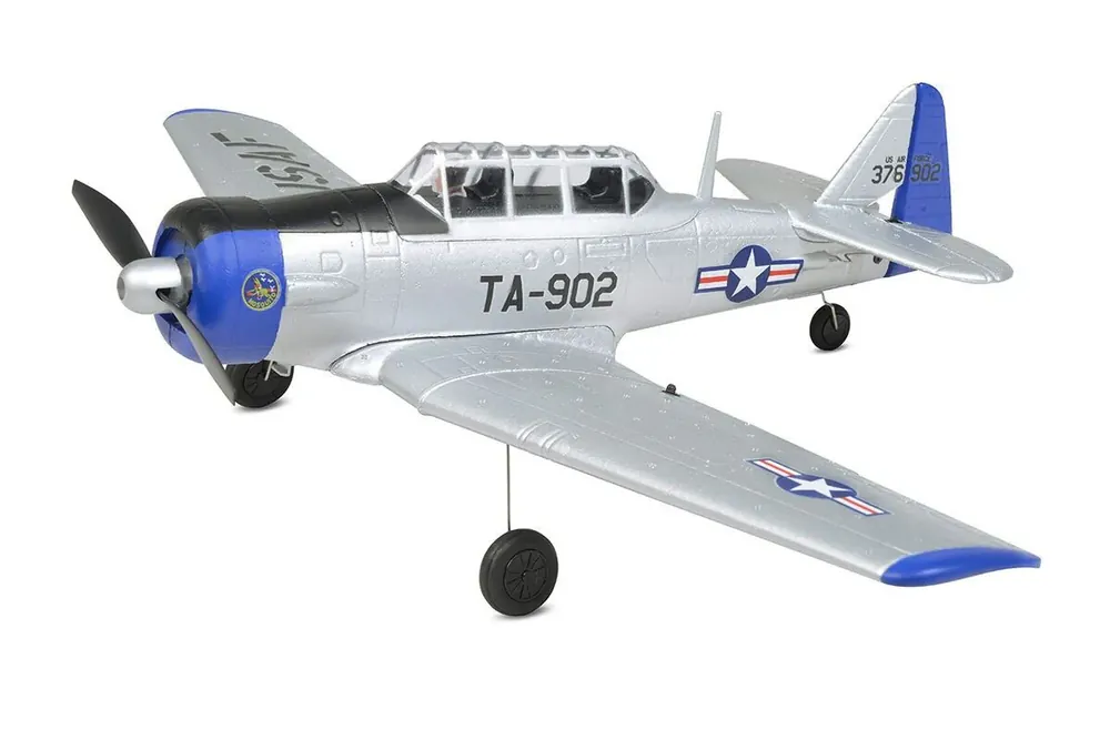 Snelle Levering EZ-Wings Mini AT-6 Texan, Zilver- RTF - 450mm - Incl. 2 accu‘s