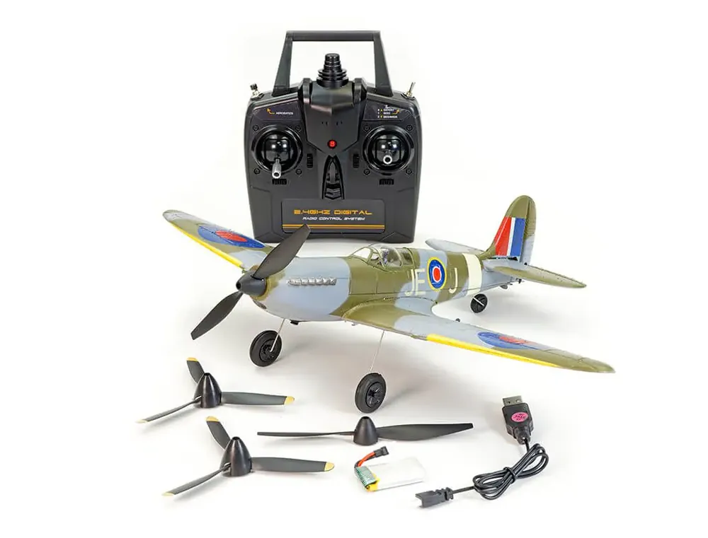 Volantex Spitfire 400mm vliegtuig RTF - V2 - Blauw Voordeelprijs