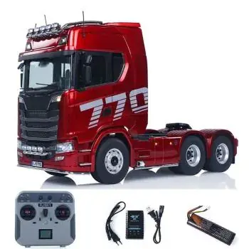 Huina 1/14 Scania K770S-100 6X6 RC Haulage Truck RTR - Rood Direct Beschikbaar