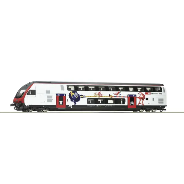 Roco 74498 H0 SBB IC2020 Dubbeldekker Stuurstandrijtuig ‘Ticki park‘, DOSTOS Bt, 2e klasse Veilige Betaling