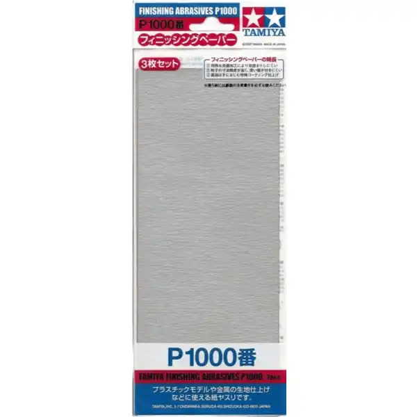 Finishing Abrasives P1000 (3 stuks) Tamiya 87057 Betrouwbaar