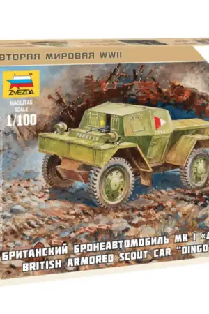 1/100 British "Dingo" Armored Scout Car Mk-1, snap fit "Art of Tactic" Zvezda 6229 Snelle Levering