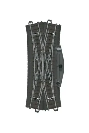 Marklin 24624 H0 C-Rail Engelse Wissel (Kruiswissel) Elektrisch met Licht, 24,3° 188,3mm Finale Uitverkoop