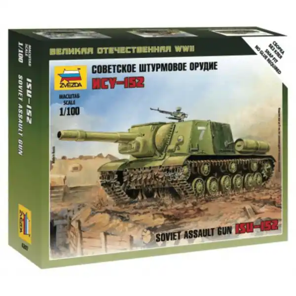 1/100 Soviet ISU-152 Assault Gun, snap fit "Art of Tactic" Zvezda 6207 Betaalbaar