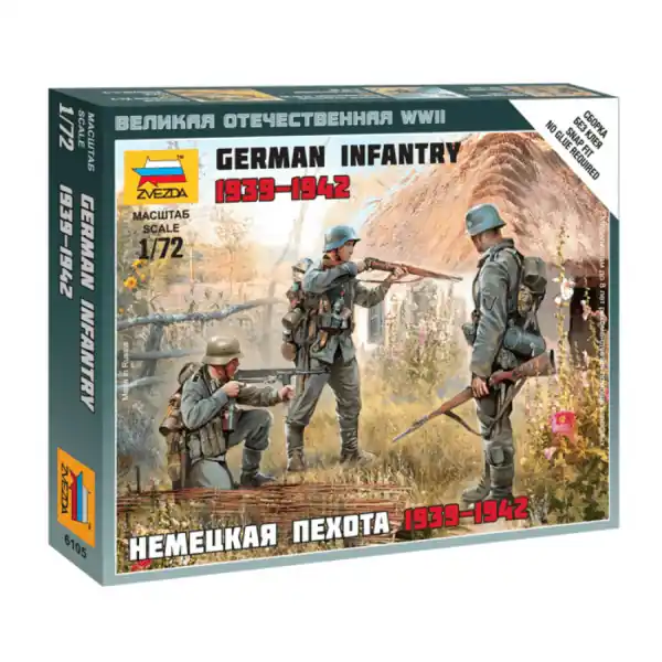 Betaalbaar 1/72 German Infantry East Front (1939-1942), snap fit "Art of Tactic" Zvezda 6105