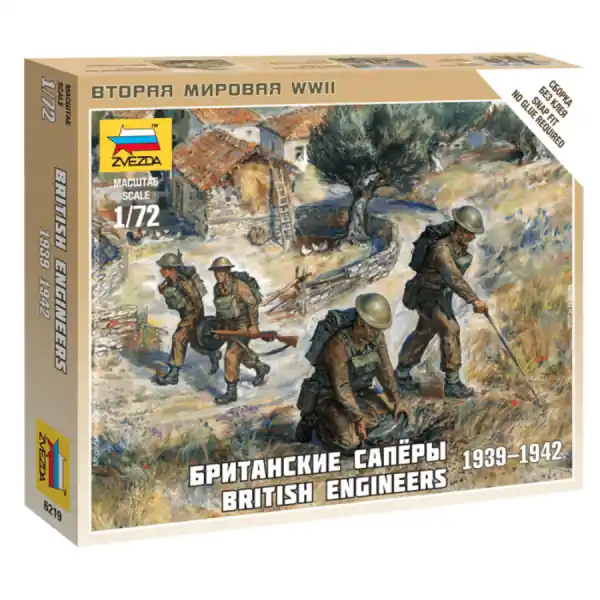 Exclusieve Aanbieding 1/72 British Engineers (1939-1942), snap fit "Art of Tactic" Zvezda 6219