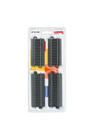 Marklin 20099 H0 C-Rail Rechte Rails Set - 4x 24094 (94,2mm) en 2x 24077 (77,5mm) Premium