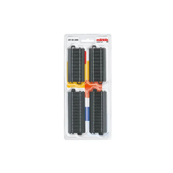 Marklin 20099 H0 C-Rail Rechte Rails Set - 4x 24094 (94,2mm) en 2x 24077 (77,5mm) Premium