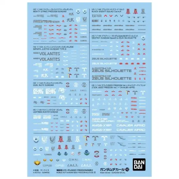 Decal 142 Gundam Seed freedom multiuse 2 - Model Kit MIX FIG BANDAI 68877 Superprijs